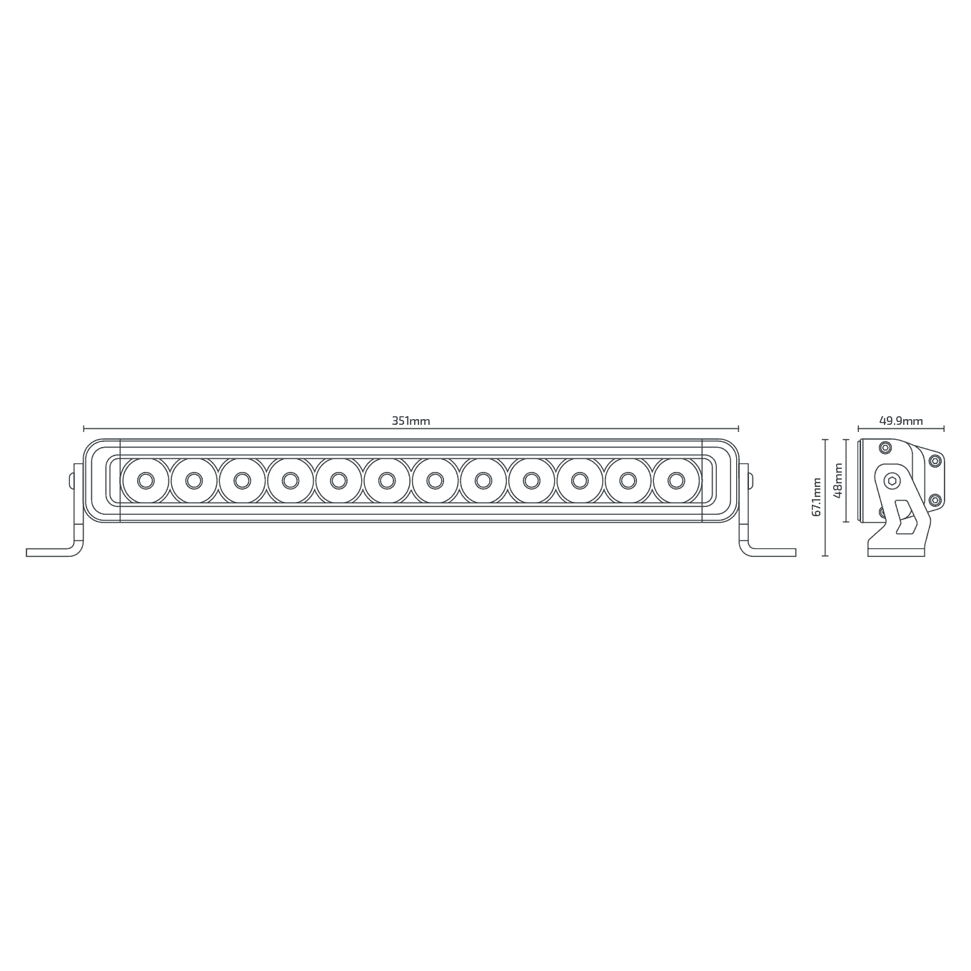Nx811 – 14″ Led Light Bar | 3165 Raw Lumens | Combo Beam 10 NX811 – 14″ LED Light Bar | 3165 Raw Lumens | Combo Beam