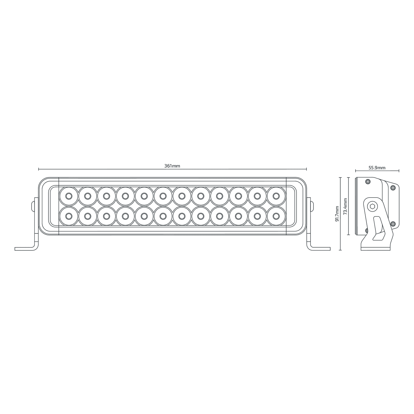 Nx812 – 14″ Dual Row Led Light Bar | 4653 Raw Lumens | Combo Beam 9 NX812 – 14″ Dual Row LED Light Bar | 4653 Raw Lumens | Combo Beam