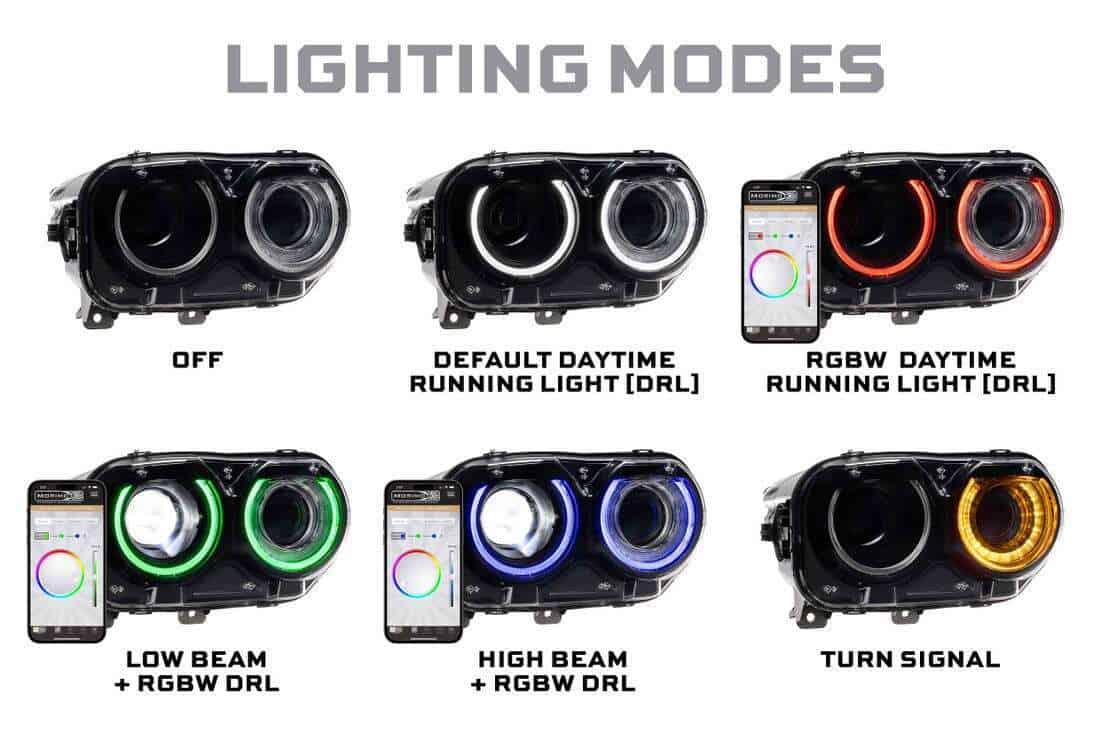 Dodge Challenger (15-23) Xrgb Led Headlights-Morimoto 3 Dodge Challenger (15-23) XRGB LED Headlights-Morimoto