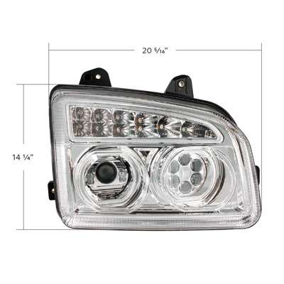 11 Led Headlight For 2015-2026 Kenworth T880, Chrome 9 11 LED Headlight For 2015-2024 Kenworth T880