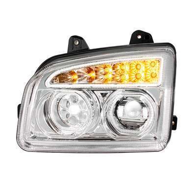 11 Led Headlight For 2015-2026 Kenworth T880, Chrome 4 11 LED Headlight For 2015-2024 Kenworth T880