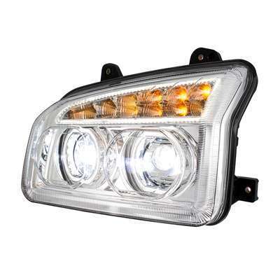 11 Led Headlight For 2015-2026 Kenworth T880, Chrome 6 11 LED Headlight For 2015-2024 Kenworth T880