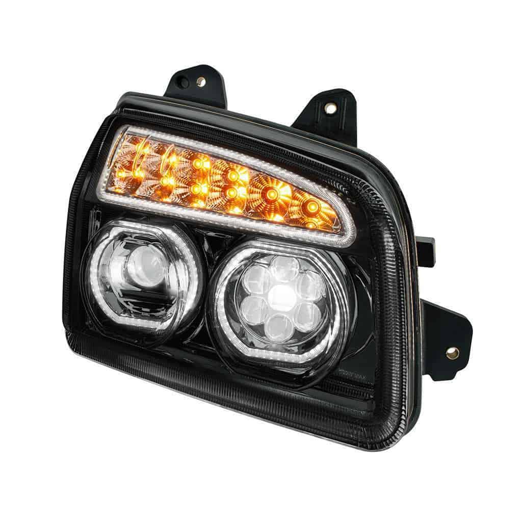 11 Led Headlight For 2015-2026 Kenworth T880, Black 4 11 LED Headlight For 2015-2024 Kenworth T880