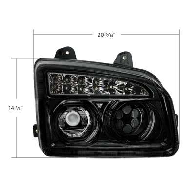 11 Led Headlight For 2015-2026 Kenworth T880, Black 9 11 LED Headlight For 2015-2024 Kenworth T880