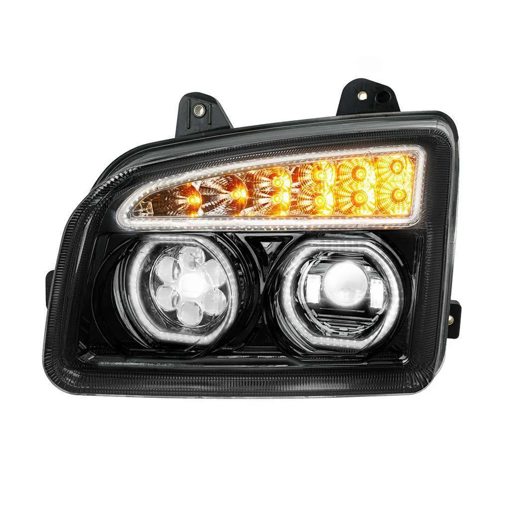 11 Led Headlight For 2015-2026 Kenworth T880, Black 5 11 LED Headlight For 2015-2024 Kenworth T880