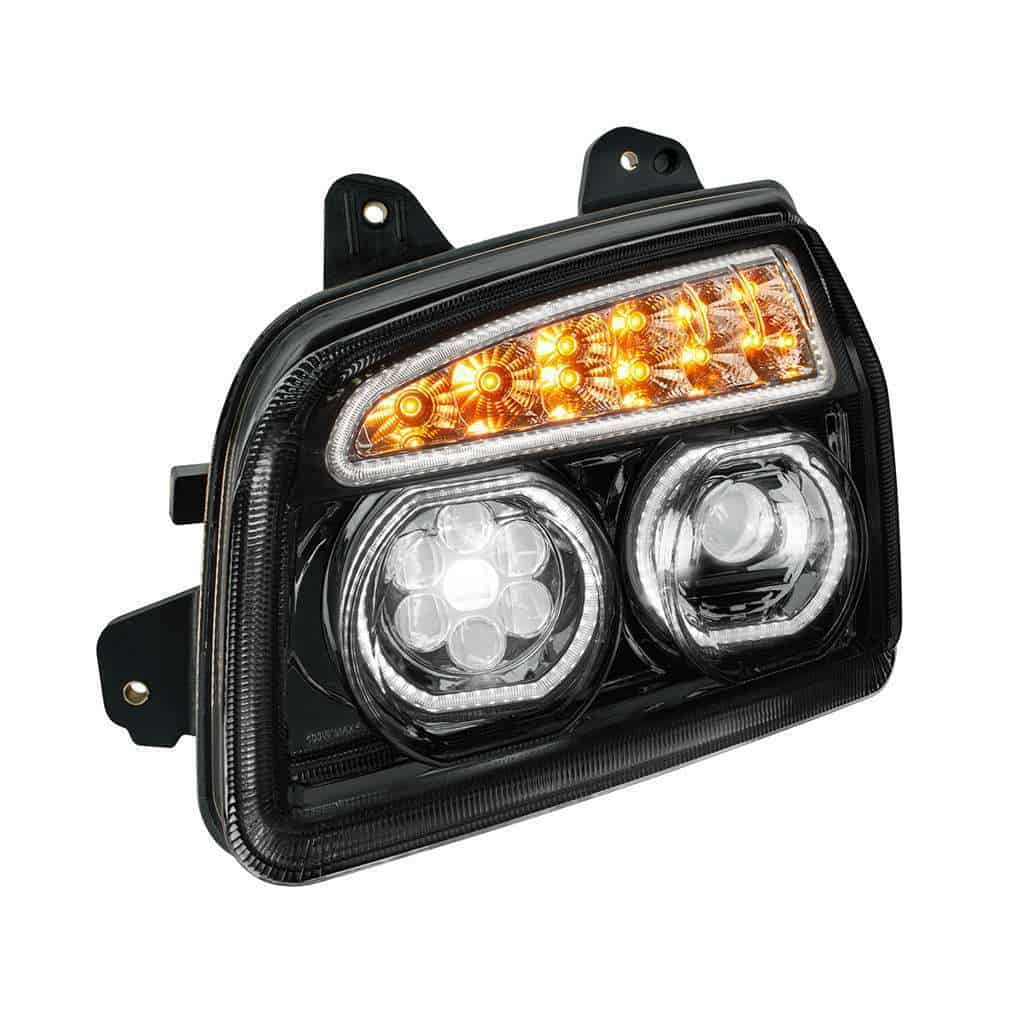 11 Led Headlight For 2015-2026 Kenworth T880, Black 8 11 LED Headlight For 2015-2024 Kenworth T880