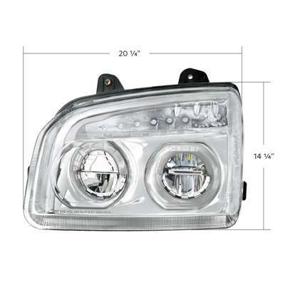 Led Headlight For 2015-2026 Kenworth T880, Black 11 High Power LED Headlight With LED Turn Signal & Light Bar For 2015-2025 Kenworth T880