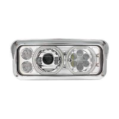 Chrome Heated Dual 4X6 Led Headlight With Drl &Amp; Turn Signal 5 High Power Heated 10 LED Headlight With LED Turn & DRL