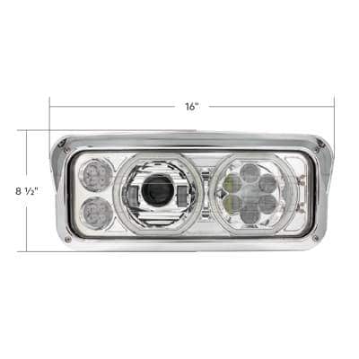 Chrome Heated Dual 4X6 Led Headlight With Drl &Amp; Turn Signal 9 High Power Heated 10 LED Headlight With LED Turn & DRL