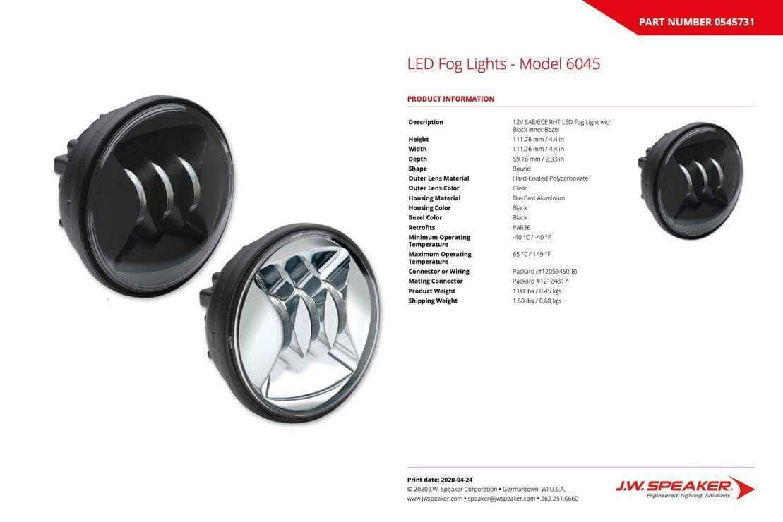 Jw-Speaker Model 6045 Par36 Led Fog Light Kit 3 JW-Speaker Model 6045 PAR36 LED Fog Light Kit