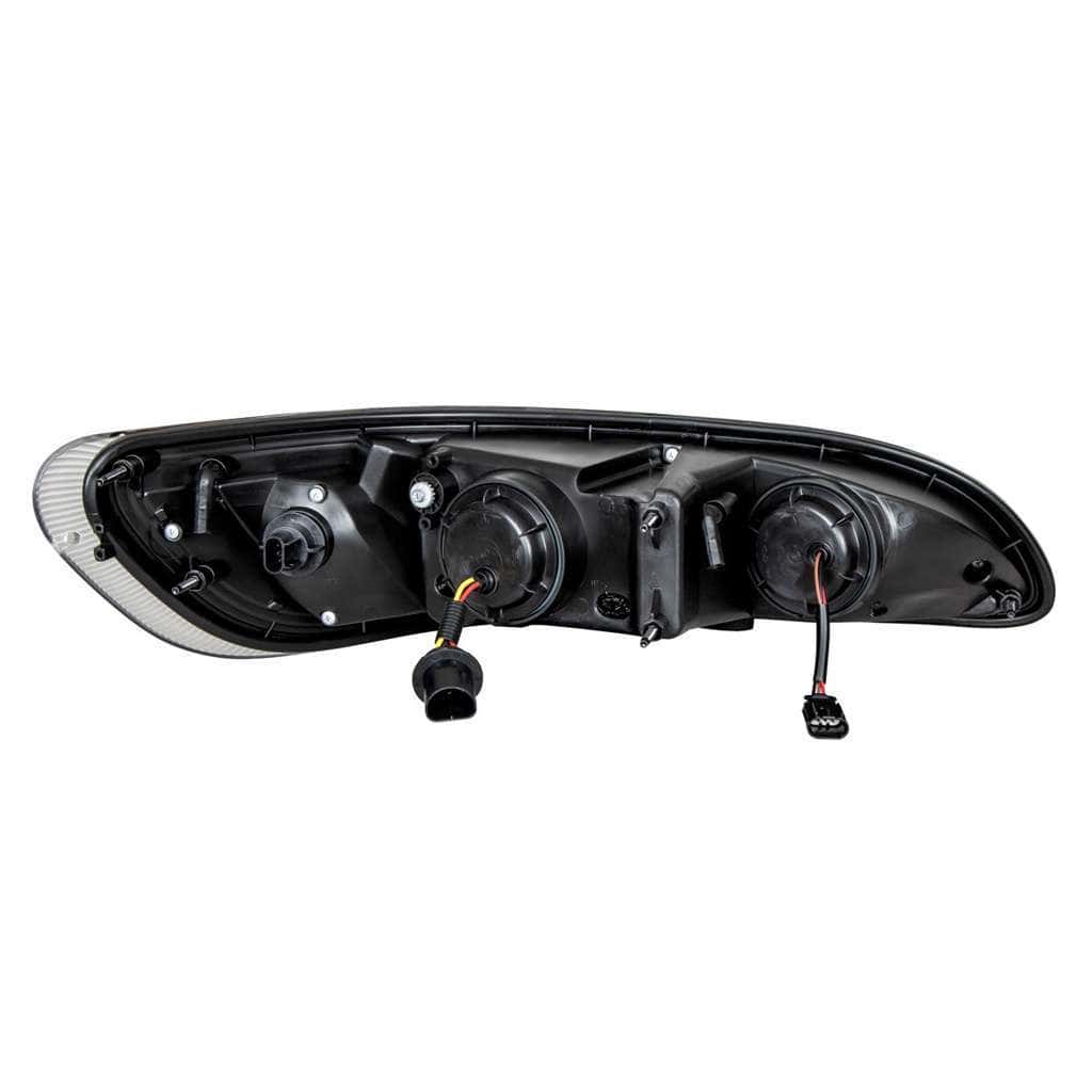 Peterbilt 386 Chrome Projection Headlights With Dual-Function Led Light Bar 4 Projection Headlight W/LED Dual Function Light Bar For Peterbilt 386 (2005-2015) & 387 (1999-2010)-Chrome