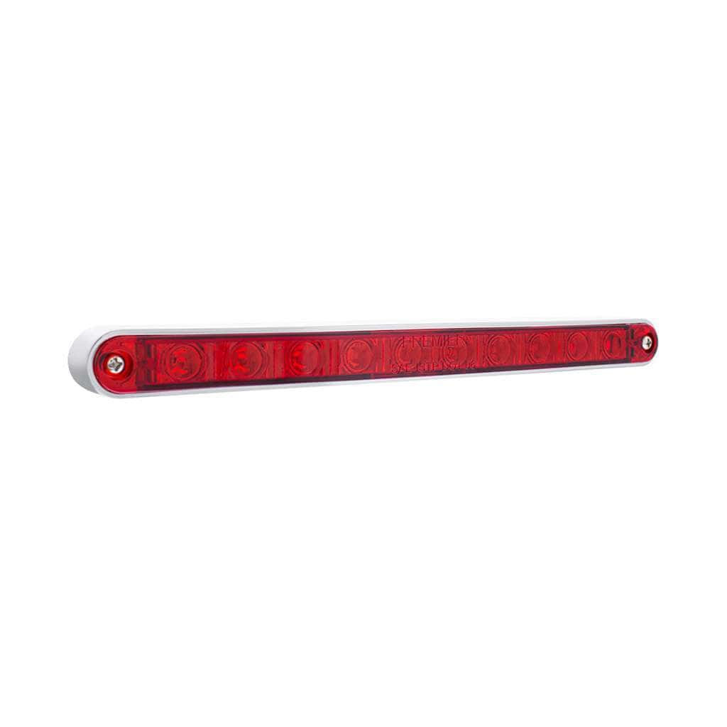 10 Led 9&Quot; Split Turn Function Light Bar With Bezel - Red Led/Red Lens 5 10 LED 9" Split Turn Function Light Bar With Bezel - Red LED/Red Lens