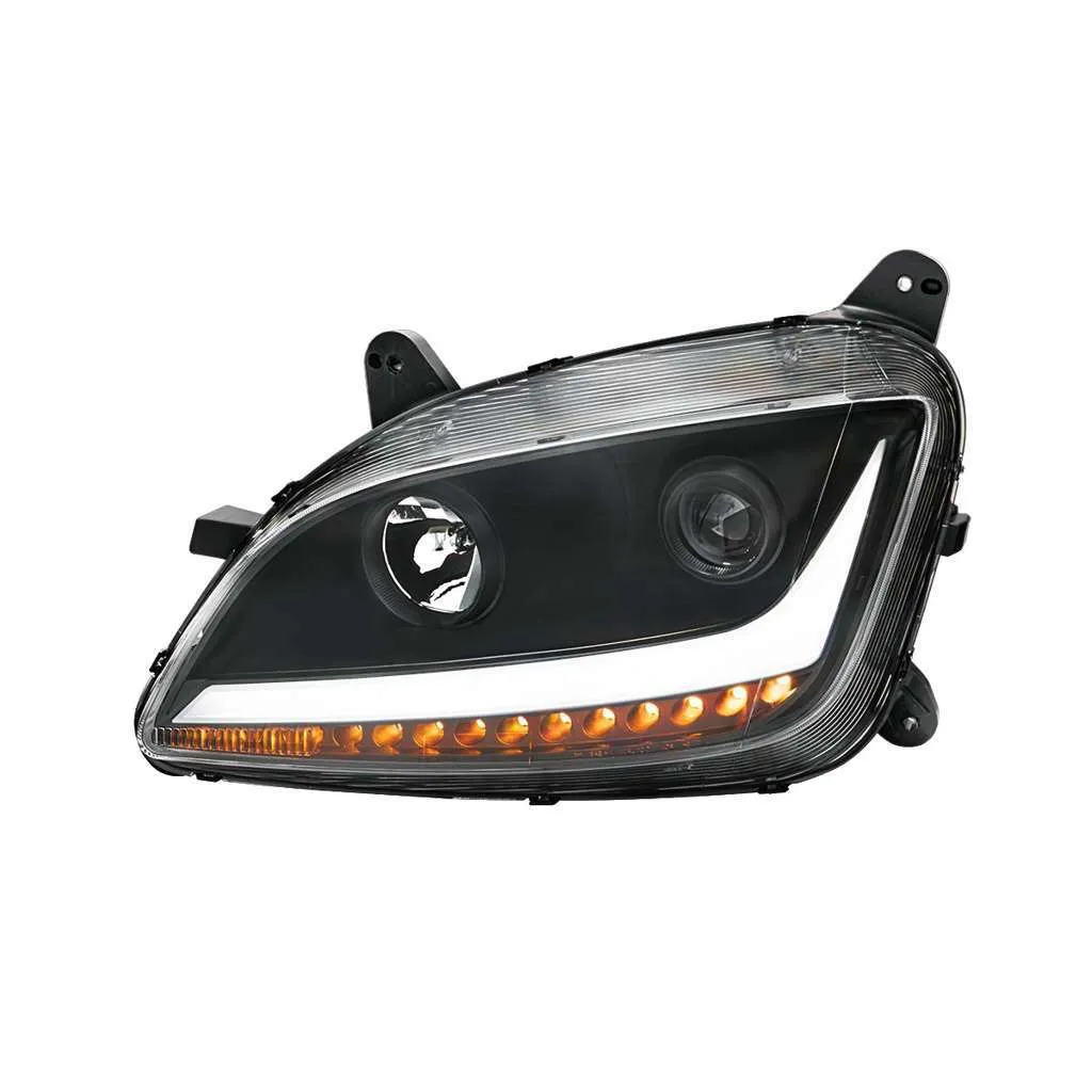 Peterbilt 579 Black Projection Headlights with LED Position & Sequential Turn Signal