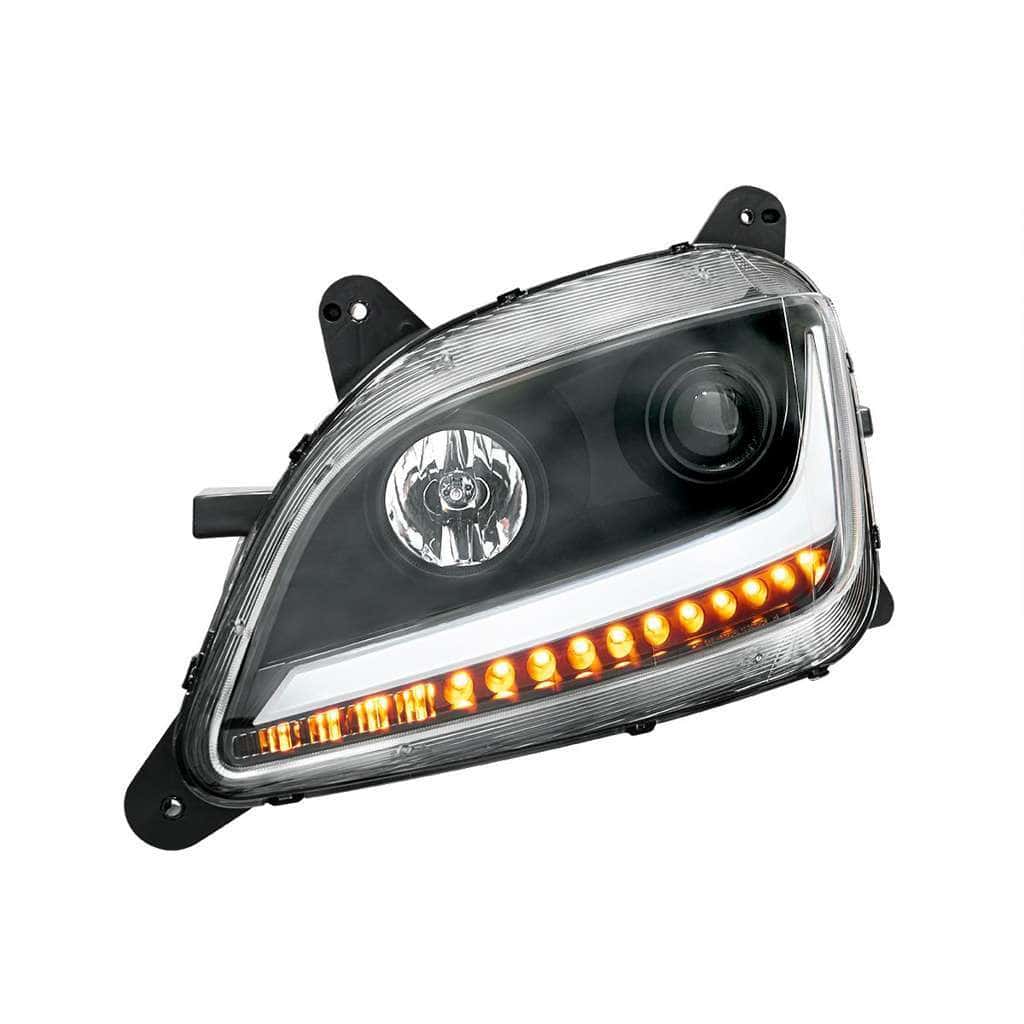Peterbilt 579 Black Projection Headlights With Led Position &Amp; Sequential Turn Signal 3 Projection Headlight With LED Position Light & Sequential Signal For 2012-2021 Peterbilt 579