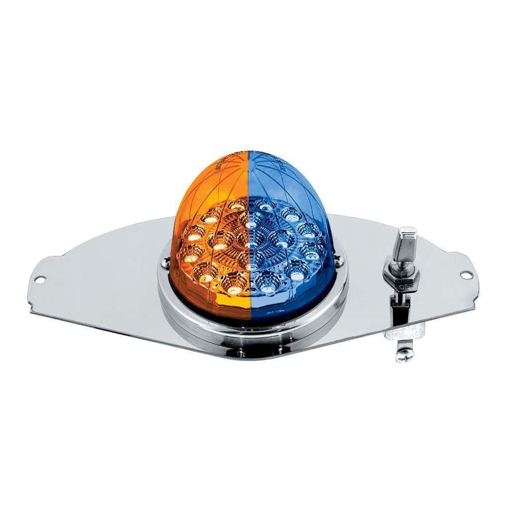 304 SS Above Door Dome Light Kit With 17 LED Double Fury Watermelon For 2008-2017 Freightliner Cascadia