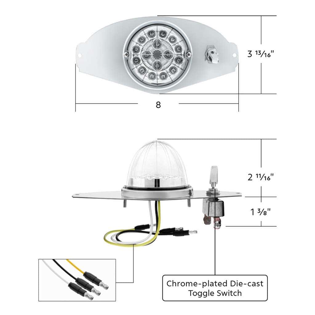 304 Ss Above Door Dome Light Kit W/ 17 Led Double Fury Watermelon For 2008-2017 Fl Cascadia-Amber &Amp; Green Led 9 304 SS Above Door Dome Light Kit W/ 17 LED Double Fury Watermelon For 2008-2017 FL Cascadia