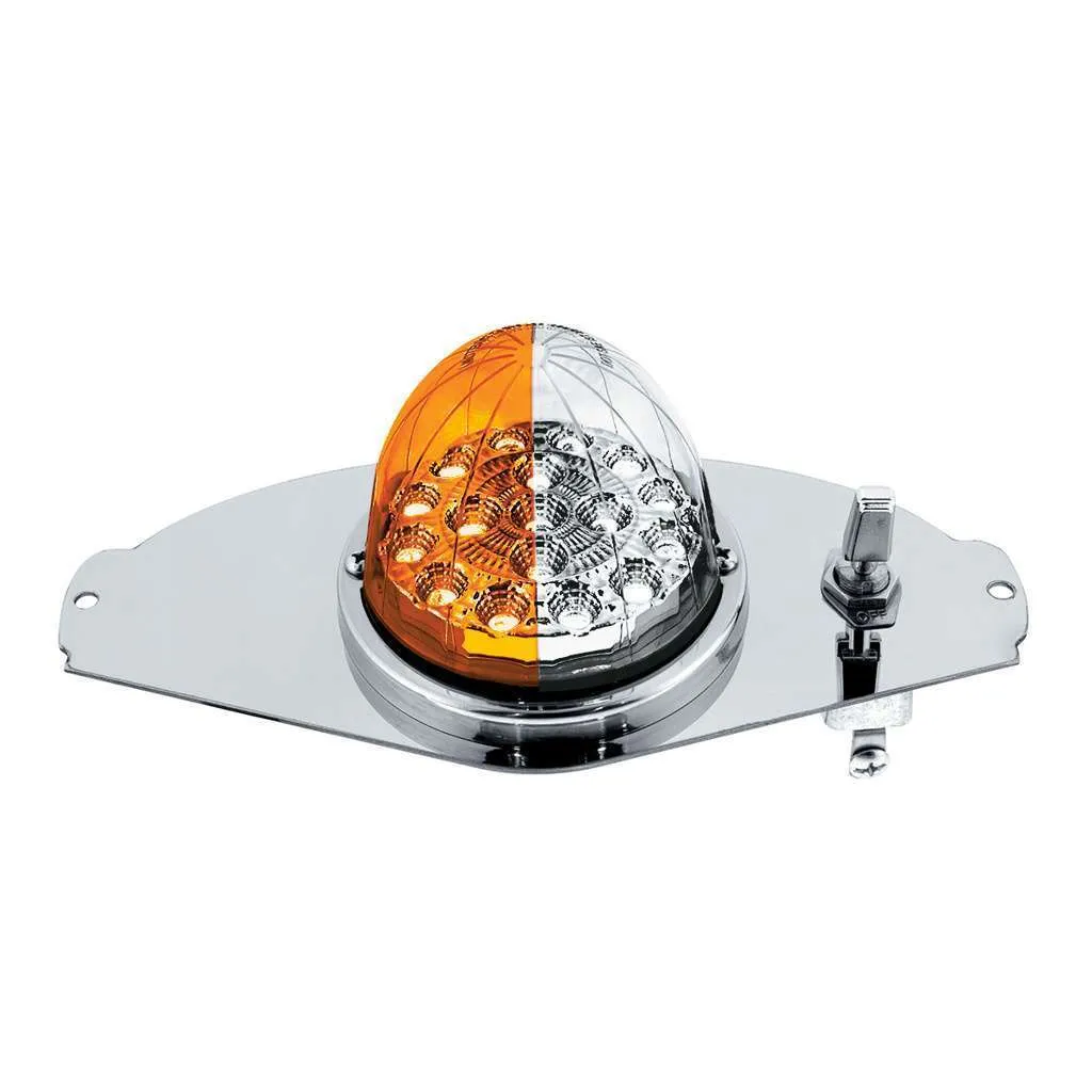 304 SS Above Door Dome Light Kit With 17 LED Double Fury Watermelon For 2008-2017 Freightliner Cascadia