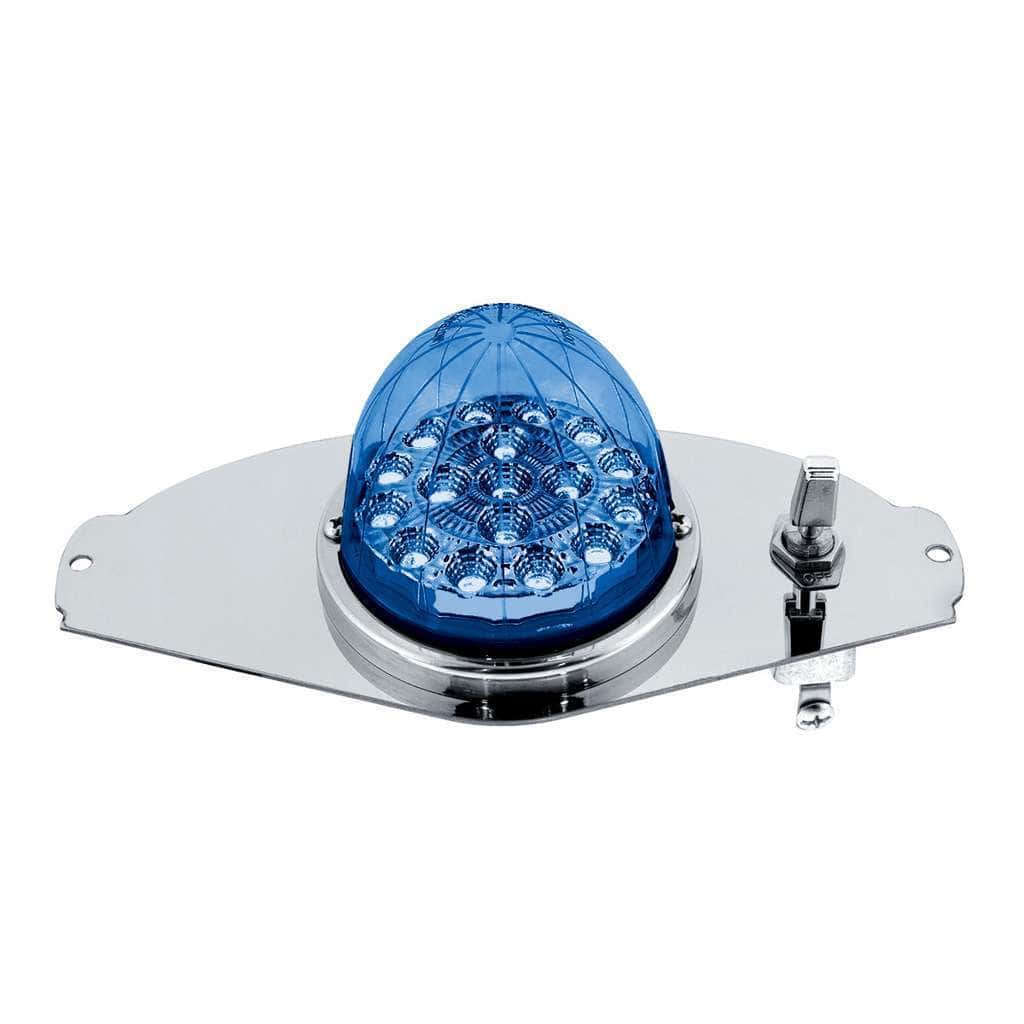 304 Ss Above Door Dome Light Kit W/ 17 Led Double Fury Watermelon For 2008-2017 Fl Cascadia-Red &Amp; Blue Led 3 304 SS Above Door Dome Light Kit With 17 LED Double Fury Watermelon For 2008-2017 Freightliner Cascadia