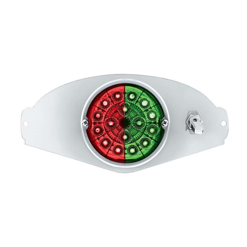304 Ss Above Door Dome Light Kit W/ 17 Led Double Fury Watermelon For 2008-2017 Fl Cascadia-Red &Amp; Green Led 5 304 SS Above Door Dome Light Kit With 17 LED Double Fury Watermelon For 2008-2017 Freightliner Cascadia