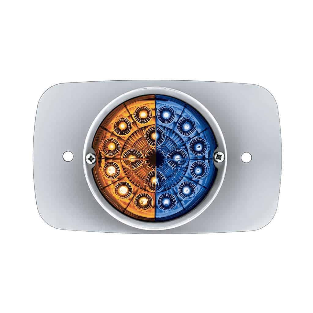 304 Ss Turn Signal Light Kit W/ 17 Led Double Fury Watermelon For 2008-2017 Fl Cascadia-Amber &Amp; Blue Led 5 304 SS Turn Signal Light Kit With 17 LED Double Fury Watermelon For 2008-2017 Freightliner Cascadia