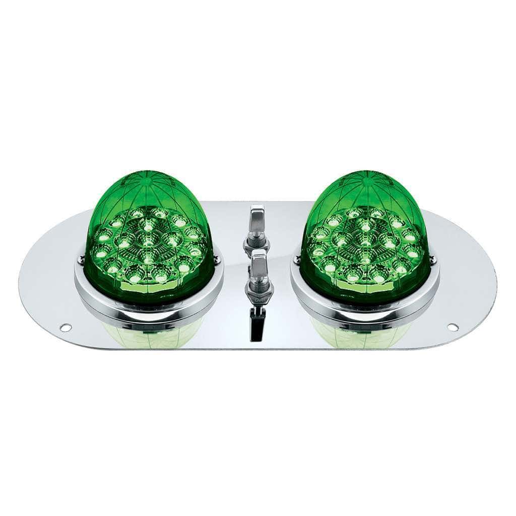 304 Ss Above Door Dome Light Kit With 2 X 17 Led Double Fury Watermelon For Kw &Amp; Pb Trucks-Amber &Amp; Green Led 3 304 SS Above Door Dome Light Kit With 2 X 17 LED Double Fury Watermelon For KW & PB Trucks-Amber & Green LED