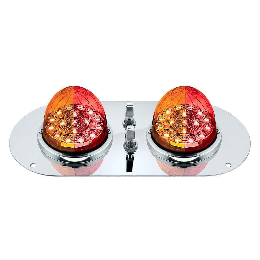 Above Door Dome Light Kit w/2x 17-LED Double Fury Watermelon-Amber & Red