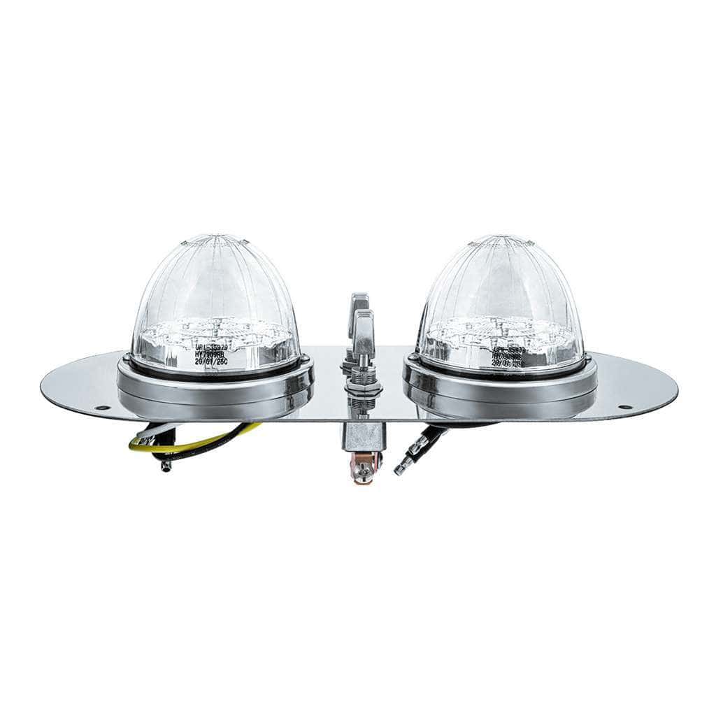 304 Ss Above Door Dome Light Kit With 2 X 17 Led Double Fury Watermelon For Kw &Amp; Pb Trucks-Amber &Amp; Red 6 Above Door Dome Light Kit w/2x 17-LED Double Fury Watermelon-Amber & Red