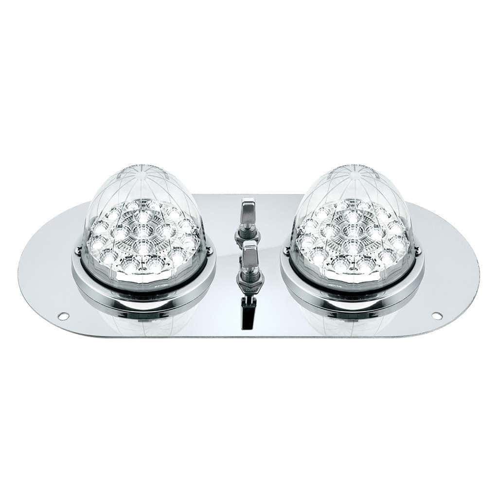 304 Ss Above Door Dome Light Kit With 2 X 17 Led Double Fury Watermelon For Kw &Amp; Pb Trucks-Amber &Amp; White Led 3 304 SS Above Door Dome Light Kit With 2 X 17 LED Double Fury Watermelon For KW & PB Trucks-Amber & White LED