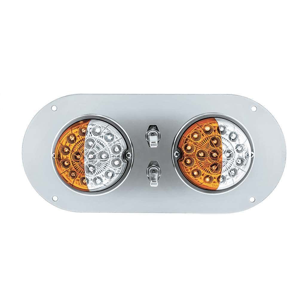 304 Ss Above Door Dome Light Kit With 2 X 17 Led Double Fury Watermelon For Kw &Amp; Pb Trucks-Amber &Amp; White Led 5 304 SS Above Door Dome Light Kit With 2 X 17 LED Double Fury Watermelon For KW & PB Trucks-Amber & White LED