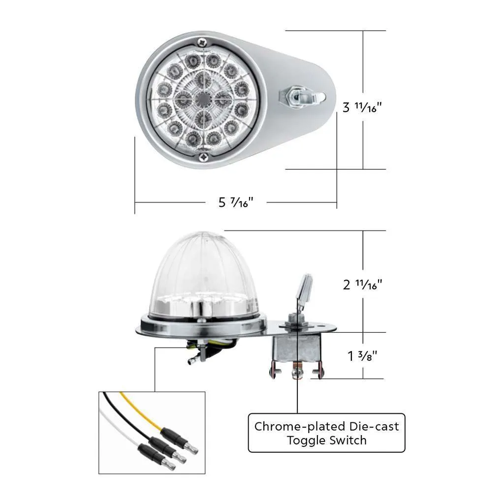304 Ss Above Door Dome Light Kit W/ 17 Led Double Fury Watermelon For 1994-2025 Kw W900-Amber &Amp; White Led 9 304 SS Above Door Dome Light Kit W/ 17 LED Double Fury Watermelon For 1994-2025 KW W900-Amber & White LED