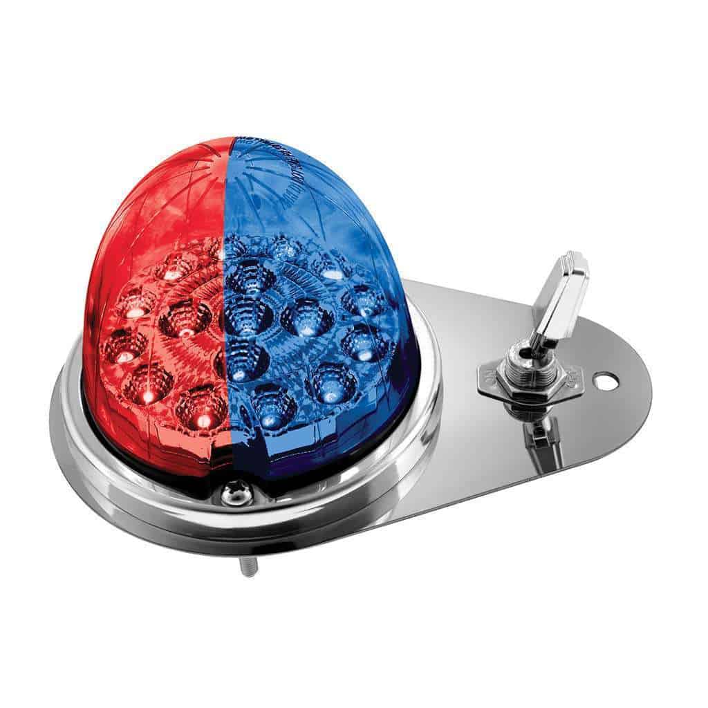304 SS Above Door Dome Light Kit W/ 17 LED Double Fury Watermelon For 1994-2025 KW W900-Red & Blue LED