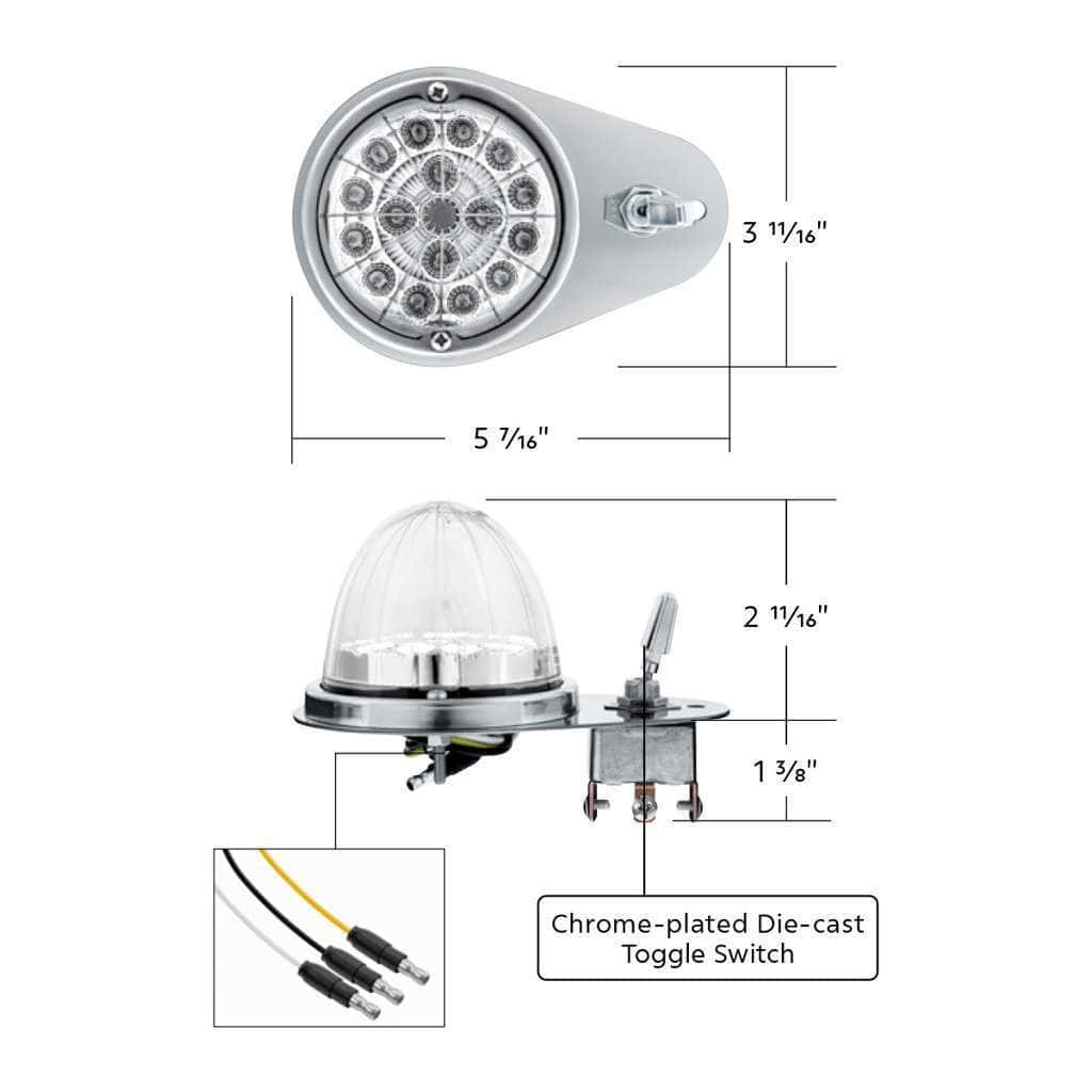 304 Ss Above Door Dome Light Kit W/ 17 Led Double Fury Watermelon For 1994-2025 Kw W900-Red &Amp; Green Led 9 304 SS Above Door Dome Light Kit W/ 17 LED Double Fury Watermelon For 1994-2025 KW W900-Red & Green LED