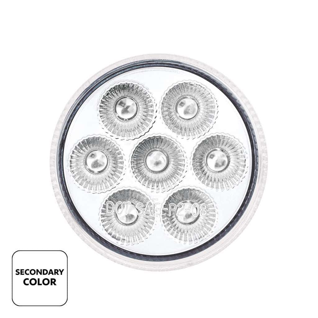 7 Led 2&Quot; Round Double Fury Light (Clearance/Marker) - Red &Amp; White Led/Clear Lens 3 7 LED 2" Round Double Fury Light (Clearance/Marker) - Red & White LED/Clear Lens
