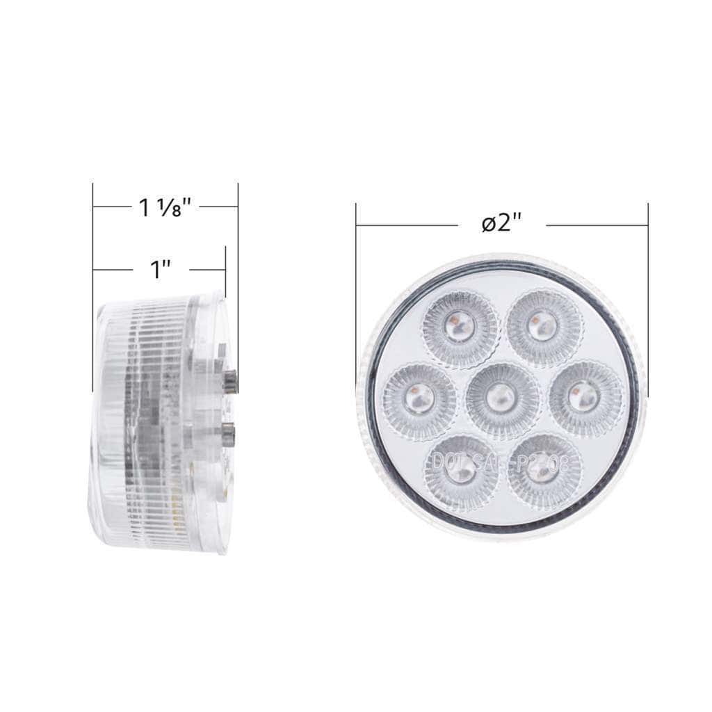 7 Led 2&Quot; Round Double Fury Light (Clearance/Marker) - Red &Amp; White Led/Clear Lens 7 7 LED 2" Round Double Fury Light (Clearance/Marker) - Red & White LED/Clear Lens