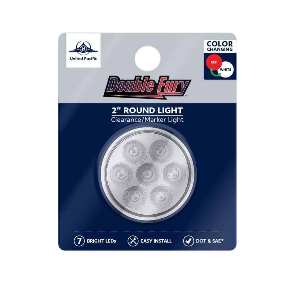 7 Led 2&Quot; Round Double Fury Light (Clearance/Marker) - Red &Amp; White Led/Clear Lens 8 7 LED 2" Round Double Fury Light (Clearance/Marker) - Red & White LED/Clear Lens