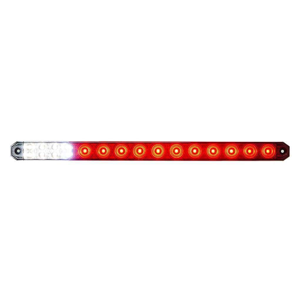 17" 27 LED Low Profile Light Bar (Stop, Turn & Tail) With Back-Up Light - Red & White LED/ Red & Clear Lens