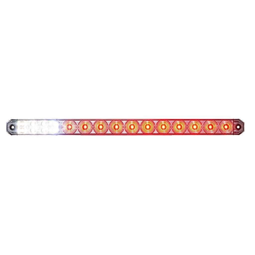 17" 27 LED Low Profile Light Bar (Stop, Turn & Tail) With Back-Up Light - Red & White LED/ Clear Lens