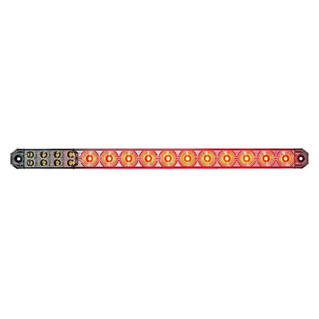 17" 27 LED Low Profile Light Bar (Stop, Turn & Tail) With Back-Up Light - Red & White LED/ Clear Lens