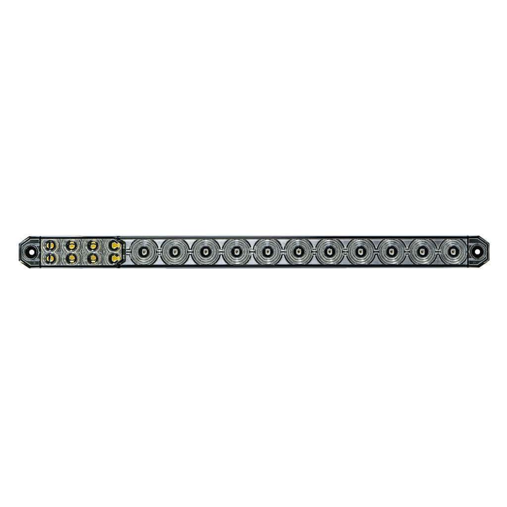 17&Quot; 27 Led Low Profile Light Bar (Stop, Turn &Amp; Tail)-Red/White &Amp; Clear 3 17" 27 LED Low Profile Light Bar (Stop, Turn & Tail) With Back-Up Light - Red & White LED/ Clear Lens