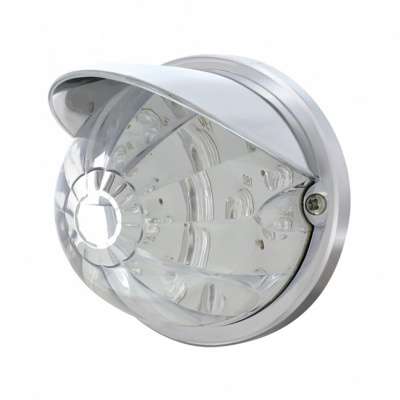 17 LED Dual Function Watermelon Flush Mount Kit With Visor - Amber LED/Clear Lens