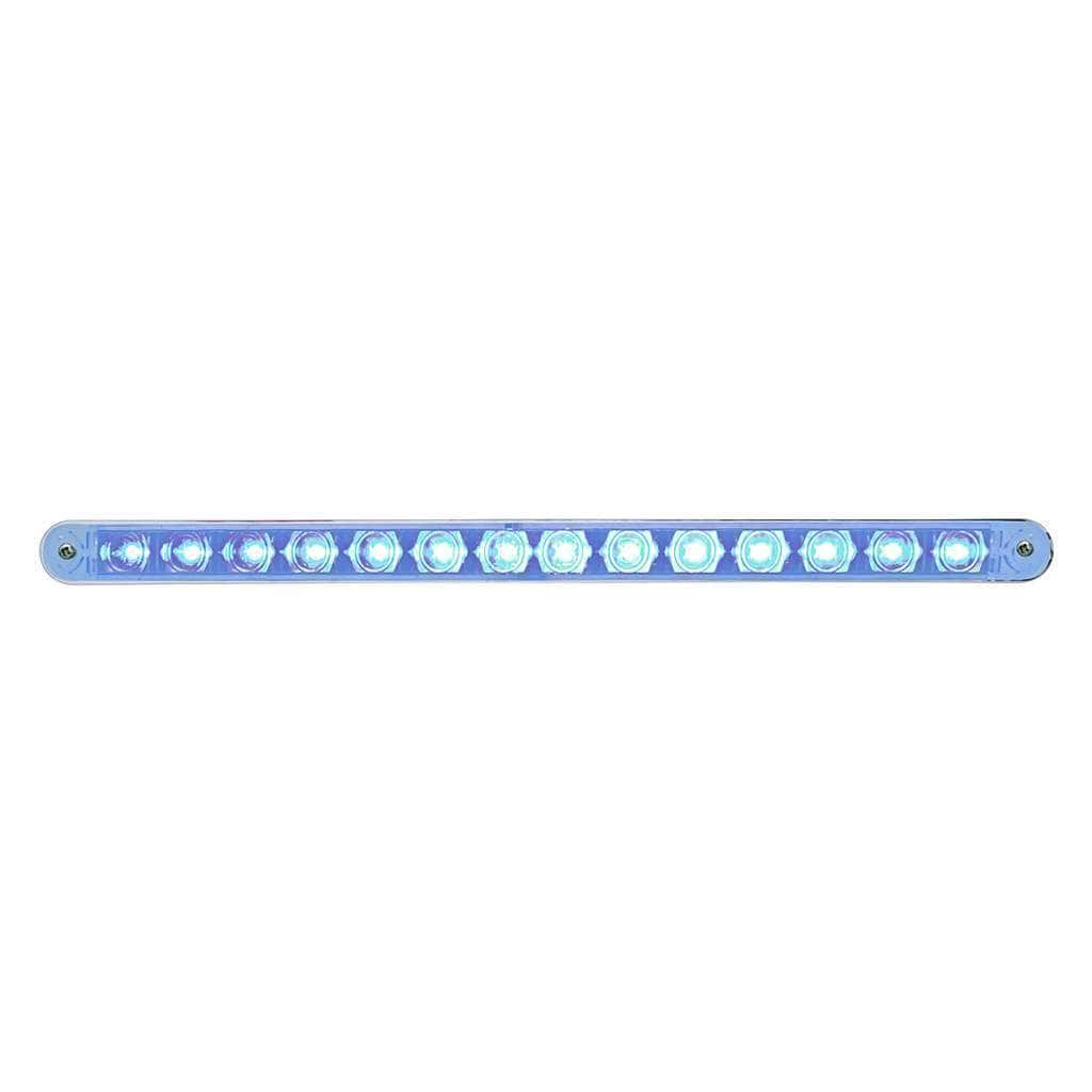 14 LED 12" Auxiliary Strip Light - Blue LED/Clear Lens