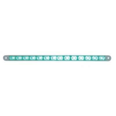 14 LED 12" Auxiliary Strip Light - Green LED/Clear Lens