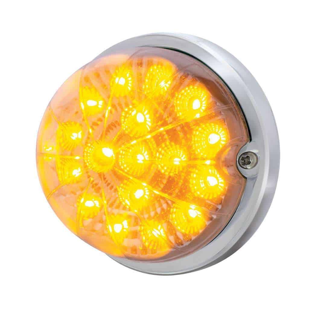 17 LED Dual Function Reflector Flush Mount Kit – Amber w/Clear Lens