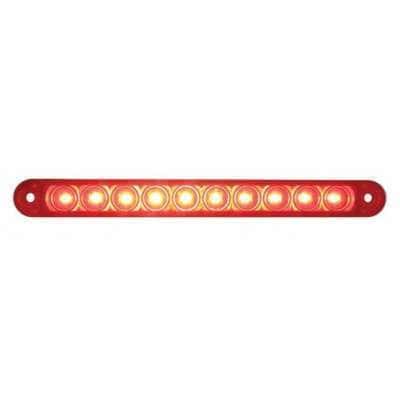 10 LED 6-1/2" Light Bar Only (Stop, Turn & Tail) - Red LED/Red Lens