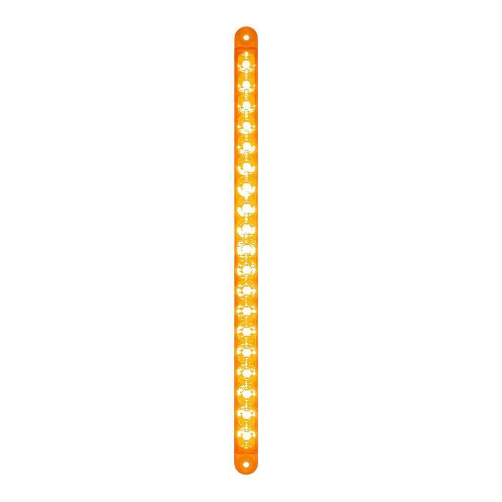 19 LED 12" Reflector Turn Signal Light Bar - Amber LED/Amber Lens