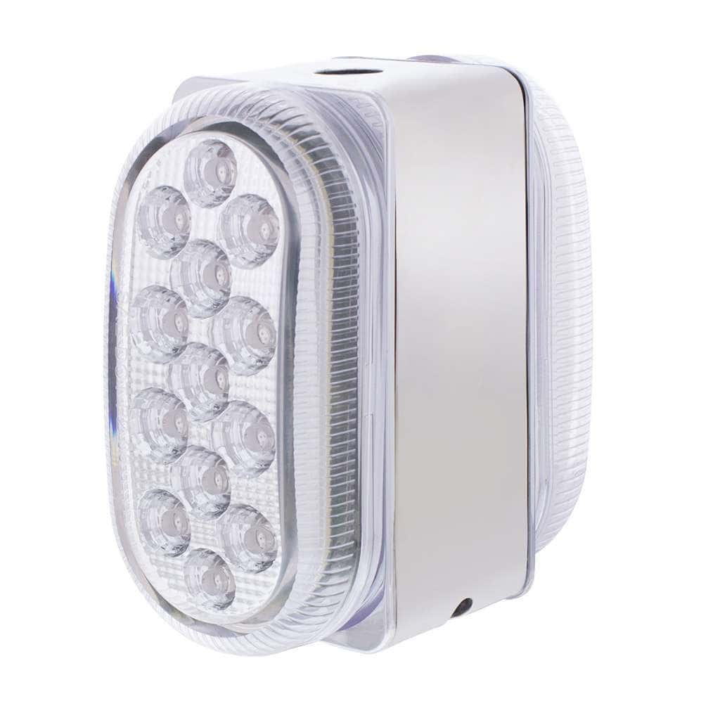 26 Led Dual Function Reflector Double Face Oval Light With Ss Bracket - Amber &Amp; Red Led/Clear Lens 4 26 LED Dual Function Reflector Double Face Oval Light With SS Bracket - Amber & Red LED/Clear Lens