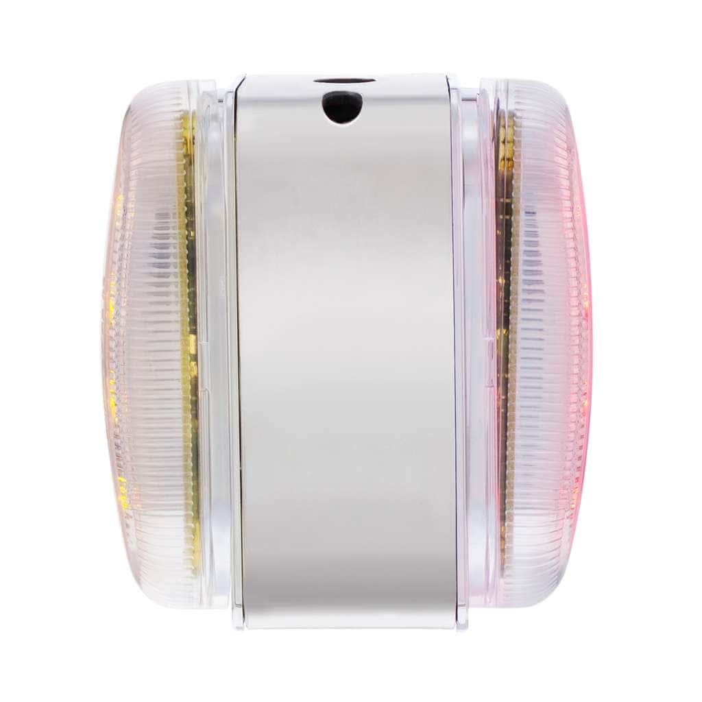 26 Led Dual Function Reflector Double Face Oval Light With Ss Bracket - Amber &Amp; Red Led/Clear Lens 5 26 LED Dual Function Reflector Double Face Oval Light With SS Bracket - Amber & Red LED/Clear Lens
