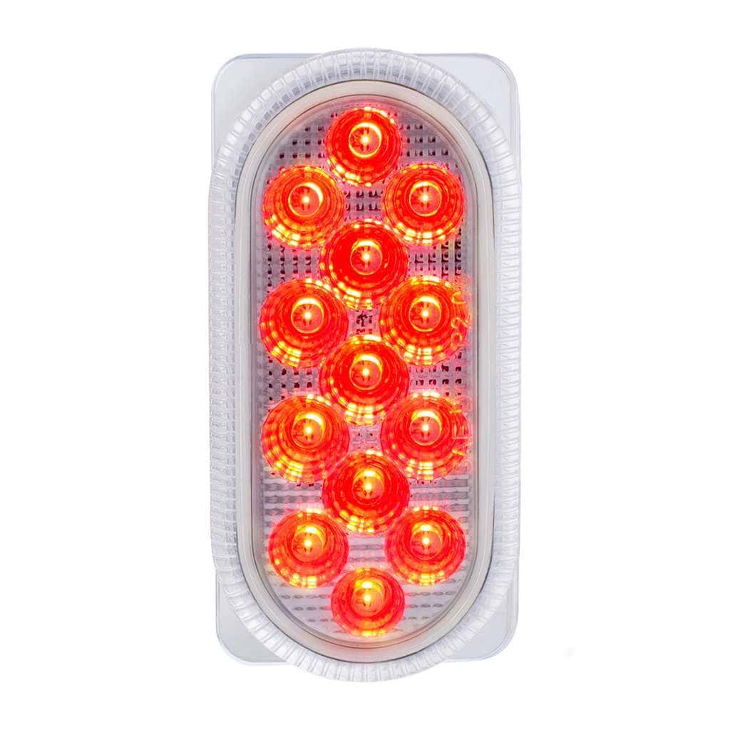 26 Led Dual Function Reflector Double Face Oval Light With Ss Bracket - Amber &Amp; Red Led/Clear Lens 7 26 LED Dual Function Reflector Double Face Oval Light With SS Bracket - Amber & Red LED/Clear Lens