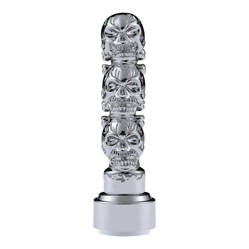 Thread-On 3-Skulls Gearshift Knob With Adapter For Eaton-Fuller 9/10 Speed Shifter