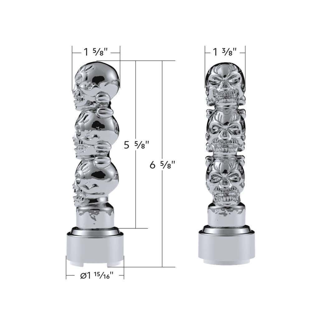 Thread-On 3-Skulls Gearshift Knob With Adapter For Eaton-Fuller 9/10 Speed Shifter 4 Thread-On 3-Skulls Gearshift Knob With Adapter For Eaton-Fuller 9/10 Speed Shifter